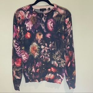Ted Baker London long sleeve lightweight sweater Size 3 Floral Print